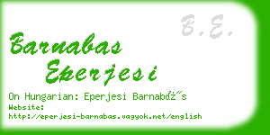 barnabas eperjesi business card